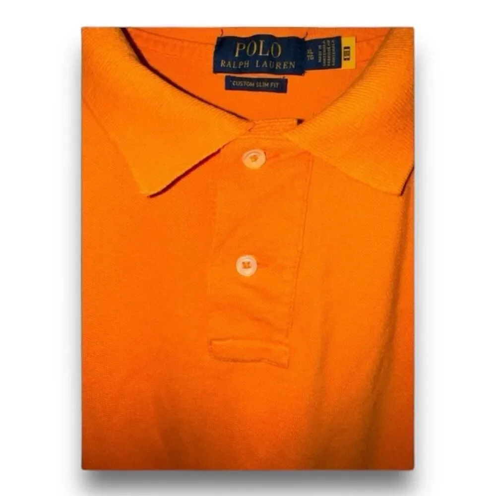 Polo Ralph Lauren Sailing Orange Pique Polo Shirt Size XL
